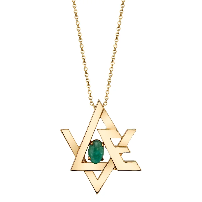 Ladies rings punk edge-Star of David "Love" Necklace