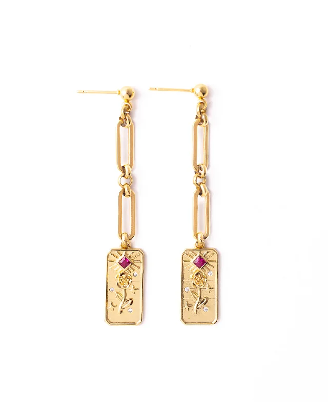 Ladies earrings engraved names-Rosato Gold Earrings