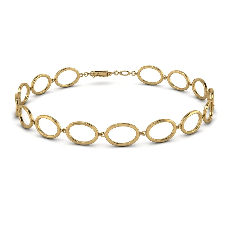 Ladies bracelets gift options-Oval Gold Bracelet - Myah No. 1