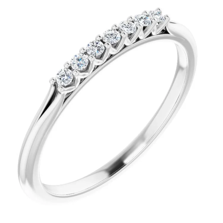 Ladies rings investment value-14K White 1/10 CTW Natural Diamond Anniversary Band