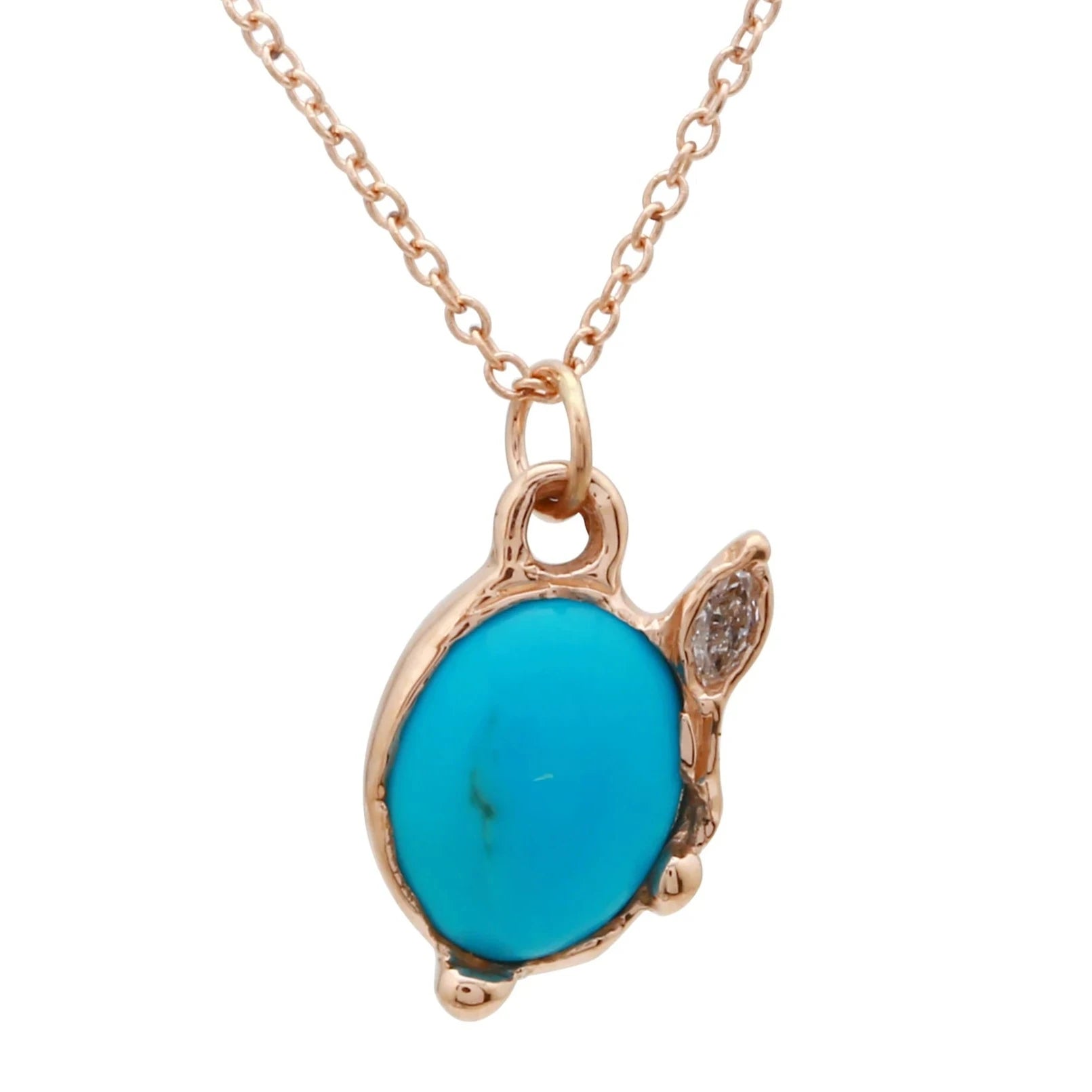 Ladies rings gold-plated-Turquoise and Diamond Necklace