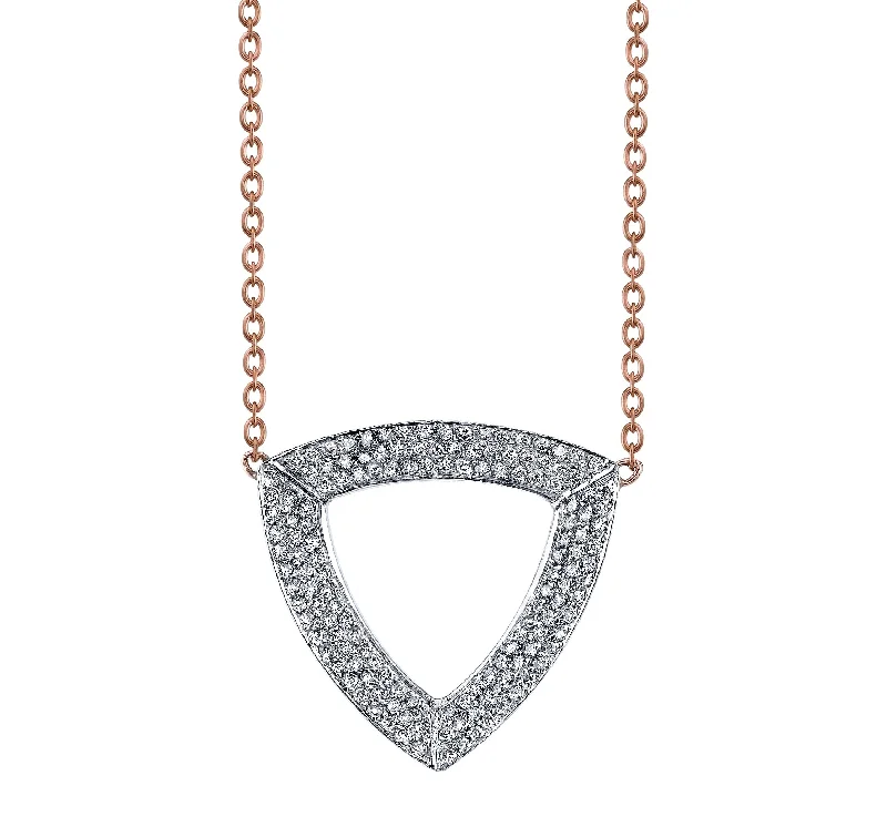 Ladies rings white gold-Multi-tone Diamond Trilogy Necklace