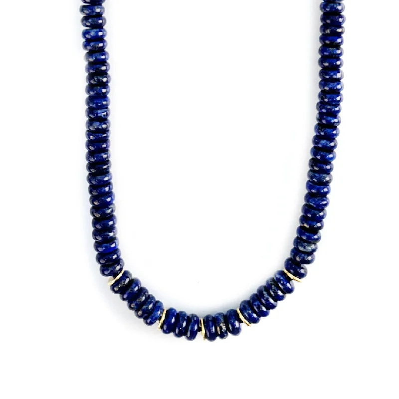 Ladies rings vintage charm-Lapis Bead Necklace