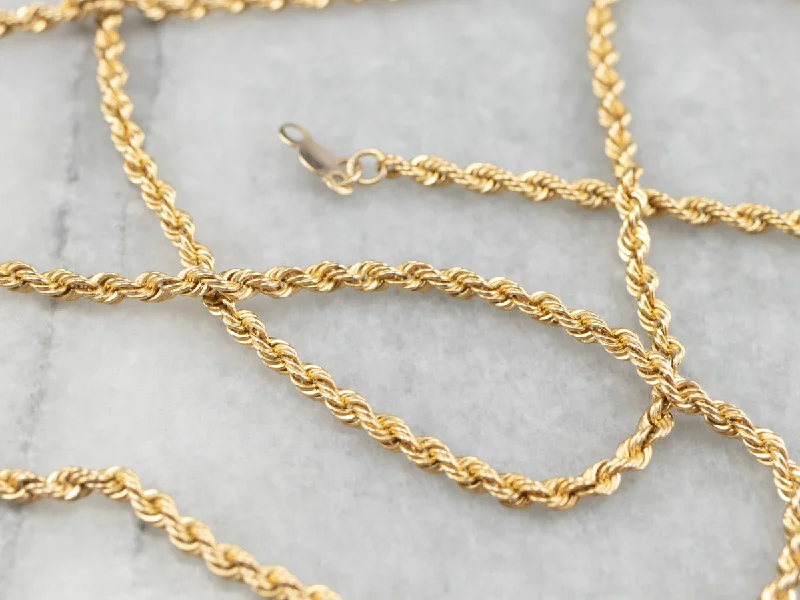 Ladies rings engraved names-14K Gold Twisted Rope Chain Necklace