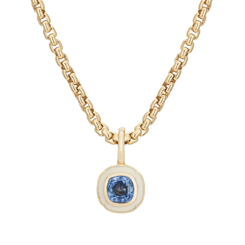 Ladies rings boho charm-Blue Sapphire Tulip Pendant Necklace