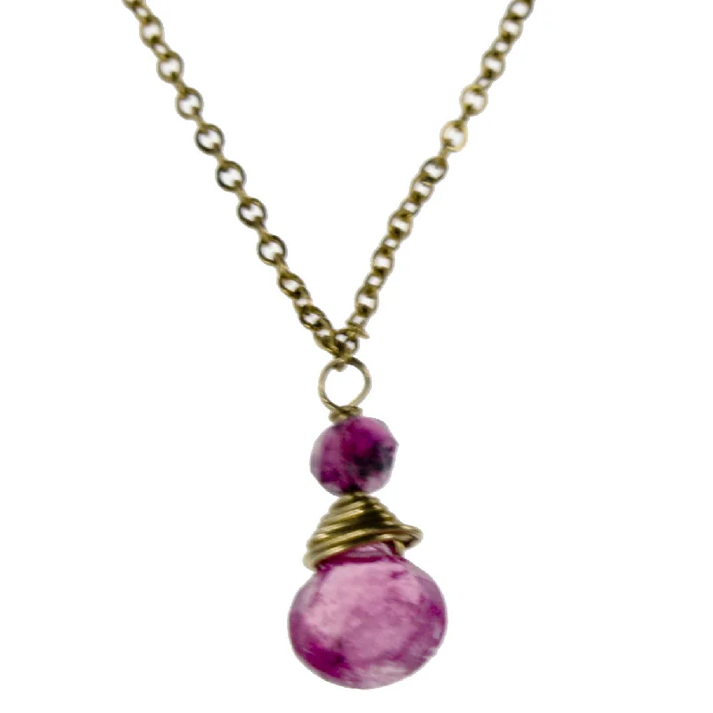 Ladies rings store finds-Pink Tourmaline One Drop Necklace