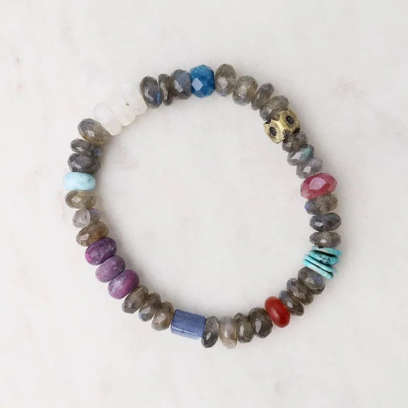 Ladies bracelets open patterns-Labradorite & Kyanite Bracelet