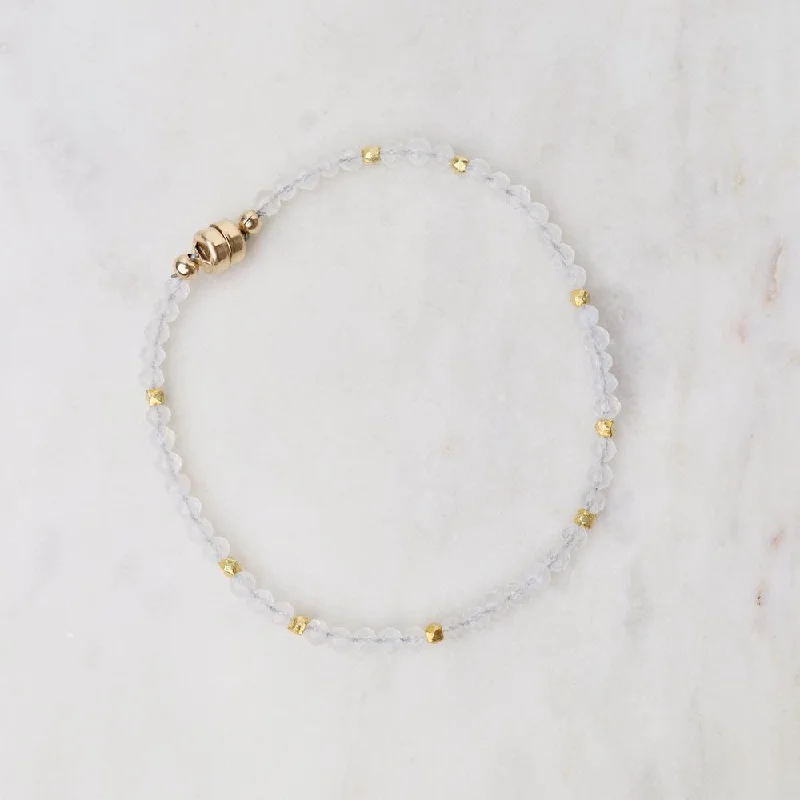 Single Strand Rainbow Magnetic Moonstone Bracelet