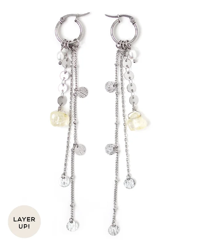 Ladies earrings viral trends-Honey Silver Earrings