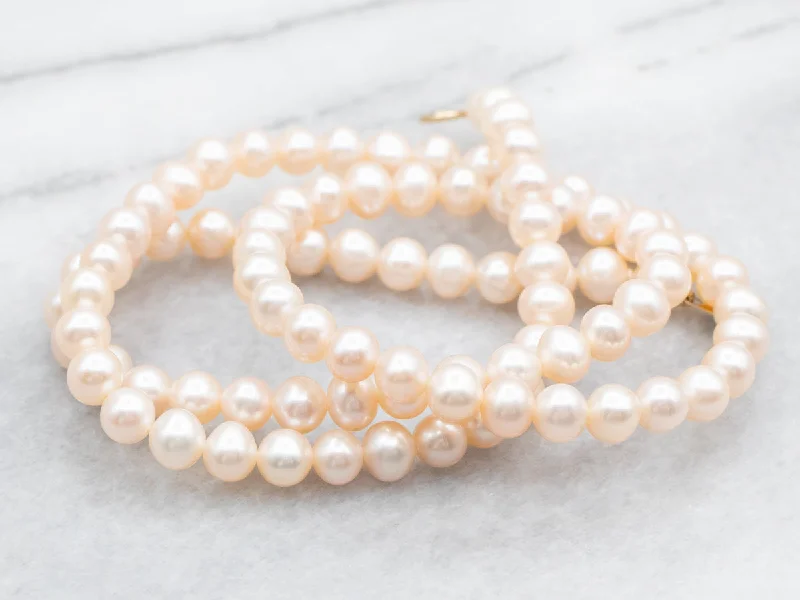 Ladies rings handmade designs-Pink Freshwater Pearl Strand Necklace with Spring Ring Clasp