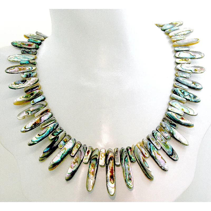 Ladies rings birthday treats-Marquis Abalone Necklace