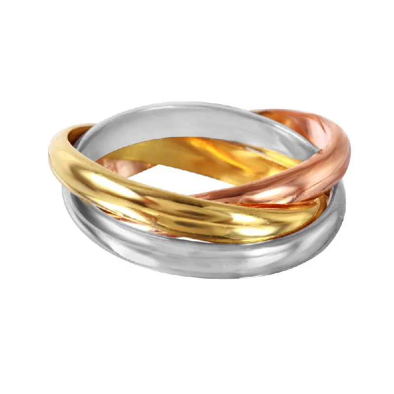 Ladies rings minimalist trends-Silver 925 Rhodium, Gold, and Rose Gold Plated Movable Ring - STR00281