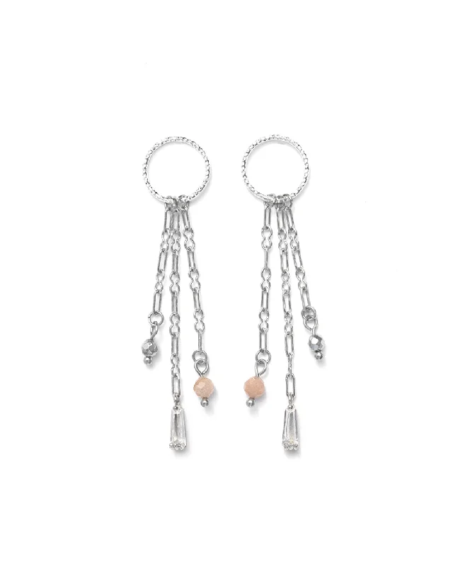 Ladies earrings white gold-Charlie Silver Earrings