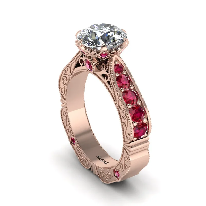 Ladies engagement rings e-commerce finds-Diamond Victorian Scroll Engagement Ring - Kehlani No. 47