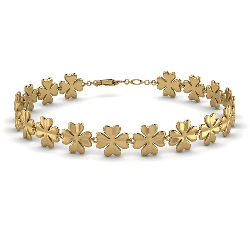 Ladies bracelets unique finds-Flower Gold Bracelet - Simone No. 1