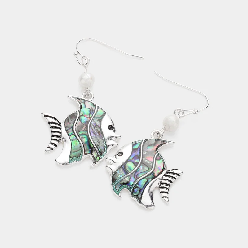 Ladies earrings standout pieces-Ocean Abalone Earrings