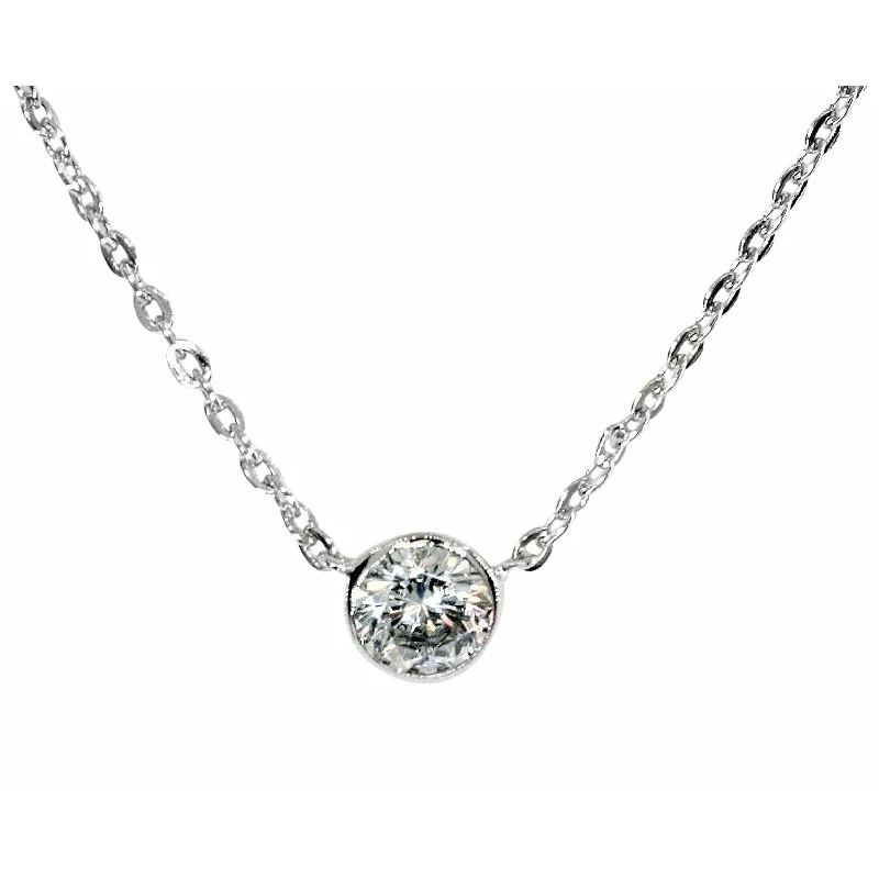 Ladies rings heart shapes-Solitaire Bezel Necklace