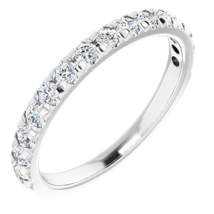 Ladies rings ring finger-14K White 1/2 CTW Lab-Grown Diamond Anniversary Band