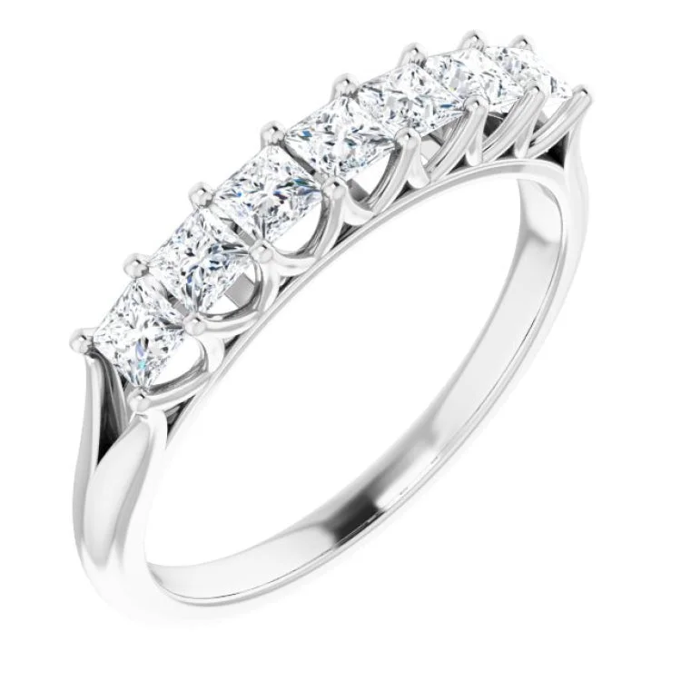 Ladies rings stacking looks-Platinum 3/4 CTW Natural Diamond Anniversary Band