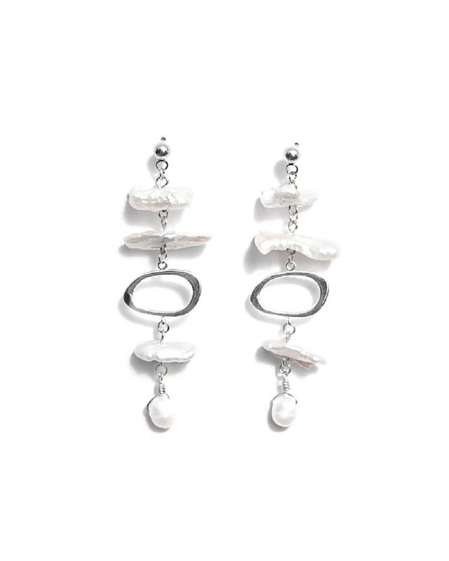 Ladies earrings affordable picks-Biwa Silver Earrings