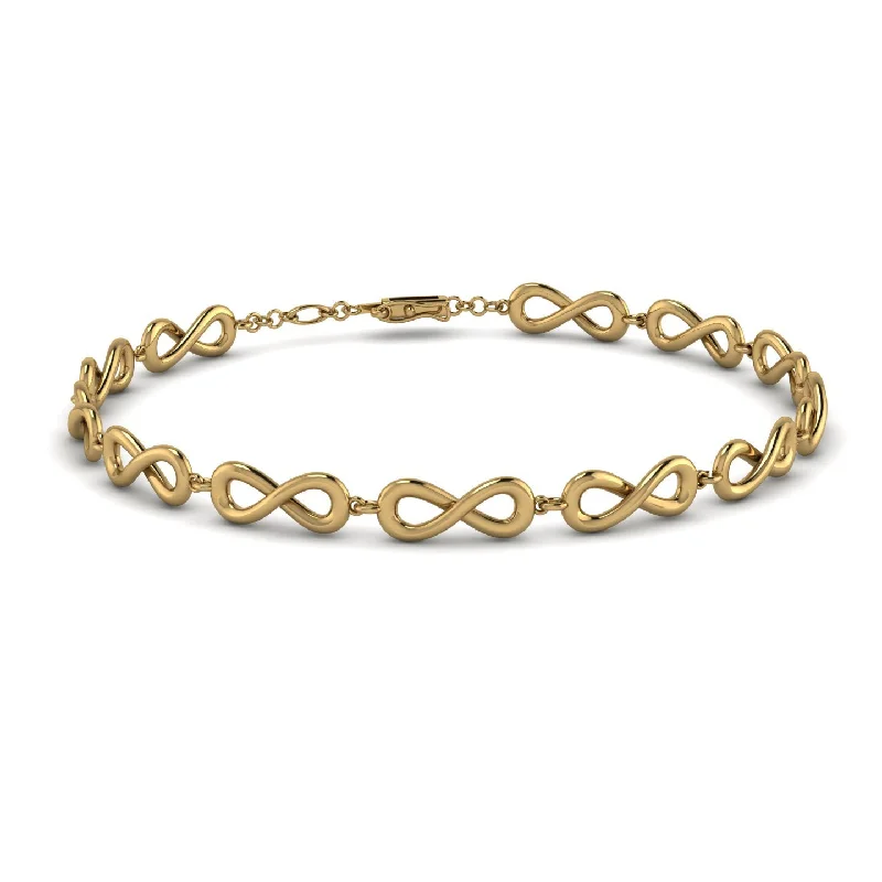 Ladies bracelets wedding elegance-Infinity Gold Bracelet - Tenley No. 1