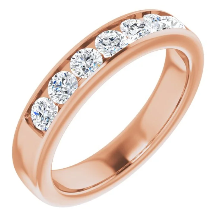 Ladies rings European styles-14K Rose 1 CTW Natural Diamond Band