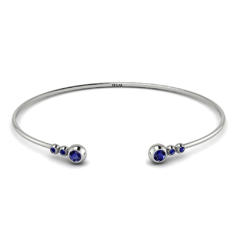 Ladies bracelets popular brands-Geometric Bezel Sapphire Bracelet - Josie No. 75