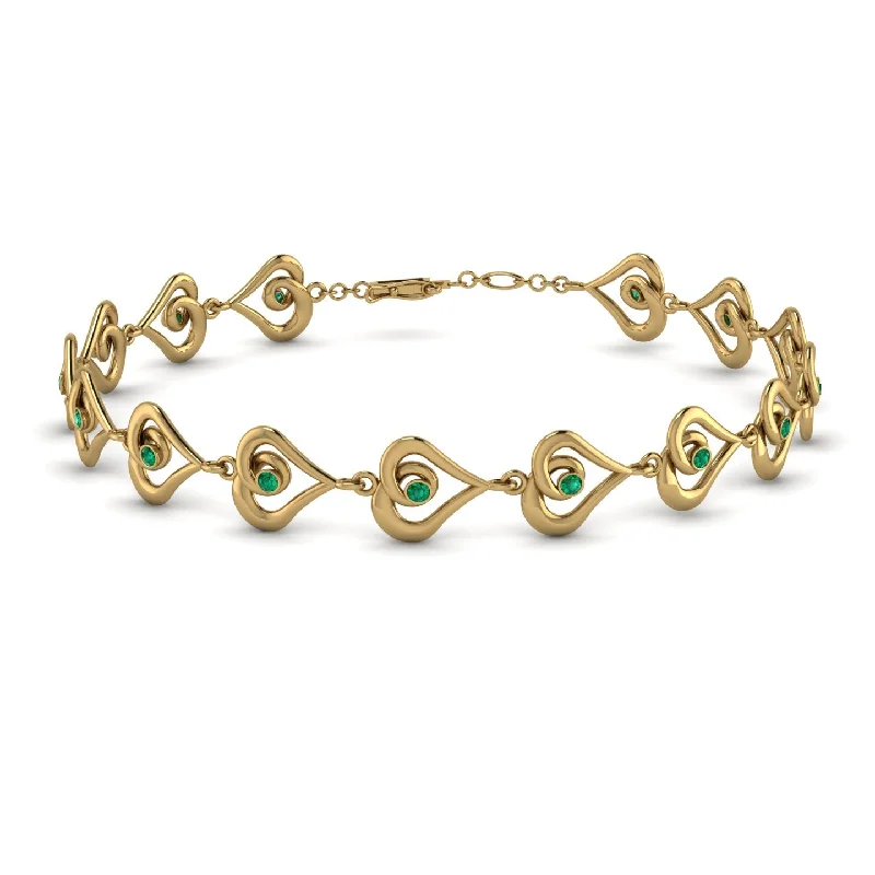 Ladies bracelets Asian styles-Heart Emerald Bracelet - Martha No. 4