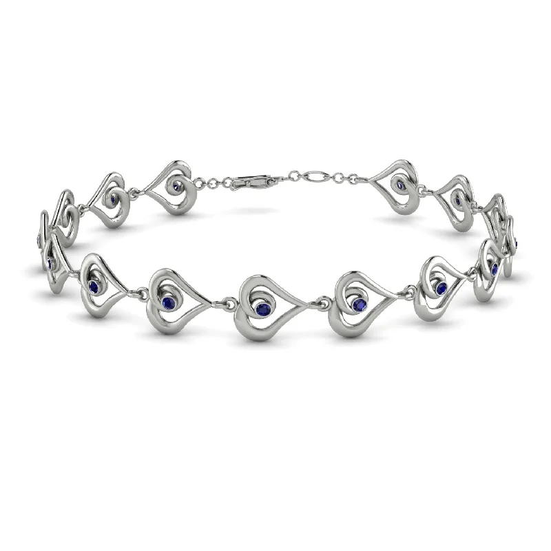 Ladies bracelets bridal must-haves-Heart Sapphire Bracelet - Martha No. 15