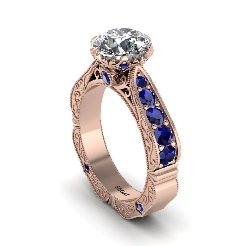 Ladies engagement rings discount offers-Diamond Victorian Scroll Engagement Ring - Kehlani No. 62