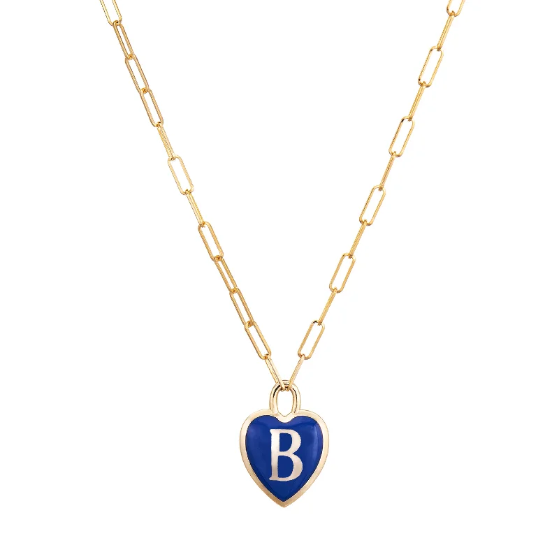 Ladies rings Mother’s Day-Heart Initial Pendant Necklace