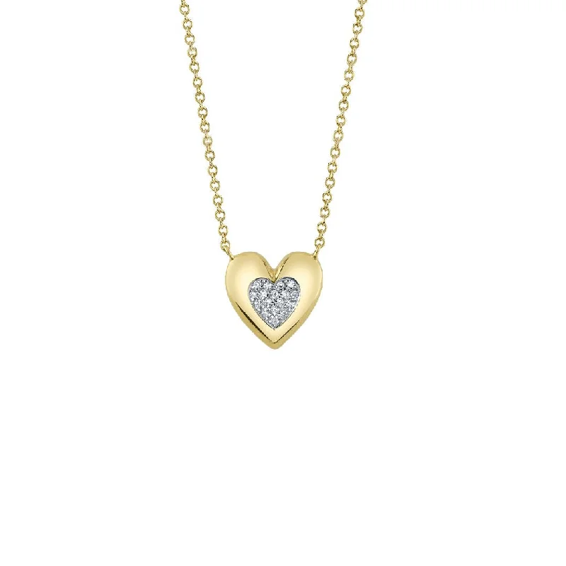 Ladies rings youthful flair-Diamond Heart Pendant Necklace