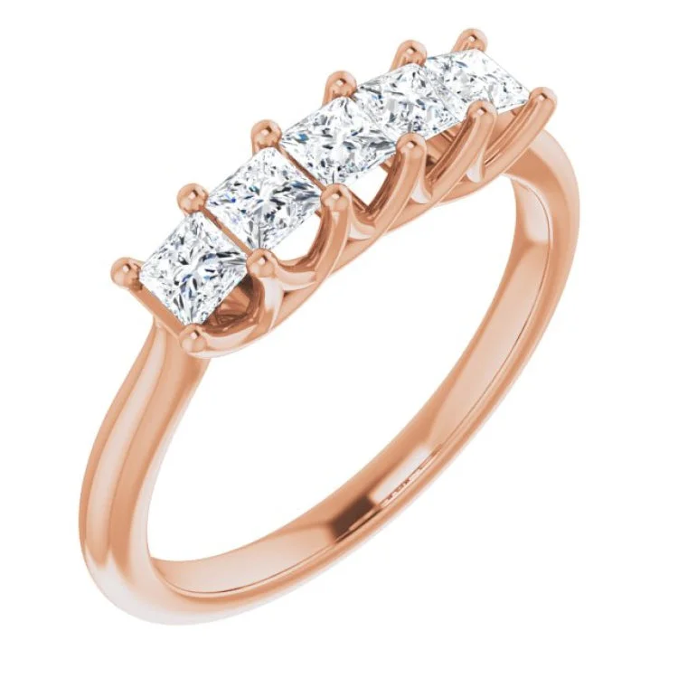 Ladies rings youthful flair-14K Rose 5/8 CTW Natural Diamond Anniversary Band