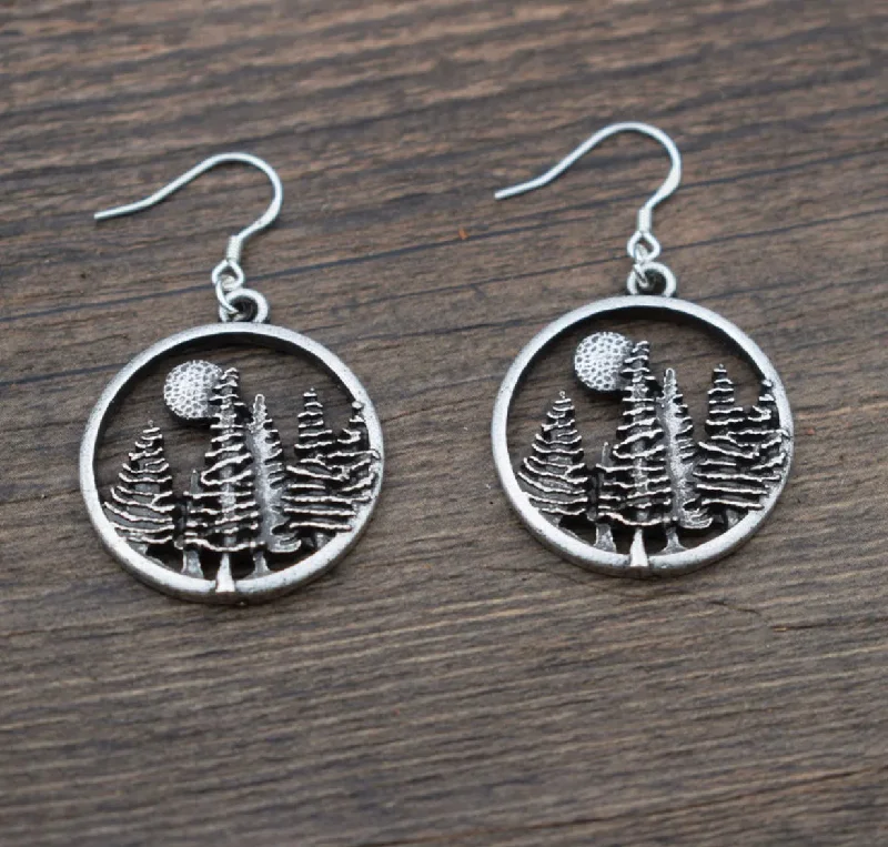 Ladies earrings anniversary picks-Beautiful Moonlit Forrest Earrings