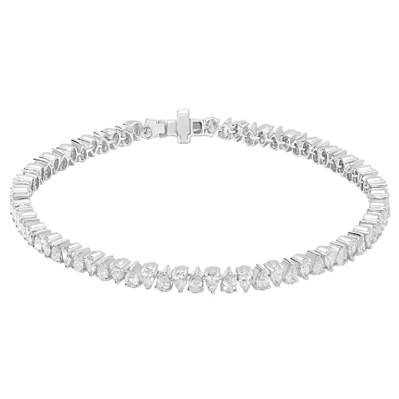 Ladies bracelets customer reviews-White Gold Diamond Pear Shape Tennis Bracelet