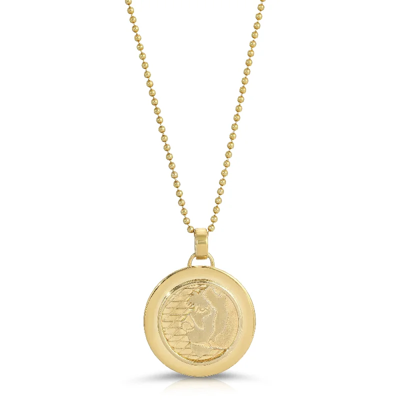 Ladies rings memory keepsakes-Lioness Coin Necklace, Large