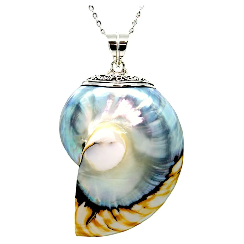 Ladies rings worldwide appeal-Tiger Natural Nautilus Pearl Shell Necklace