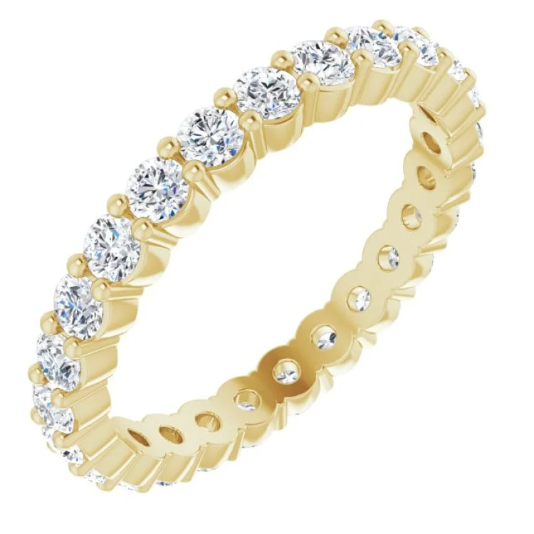 Ladies rings custom pieces-14K Yellow 3/4 CTW Natural Diamond Eternity Band Size 4