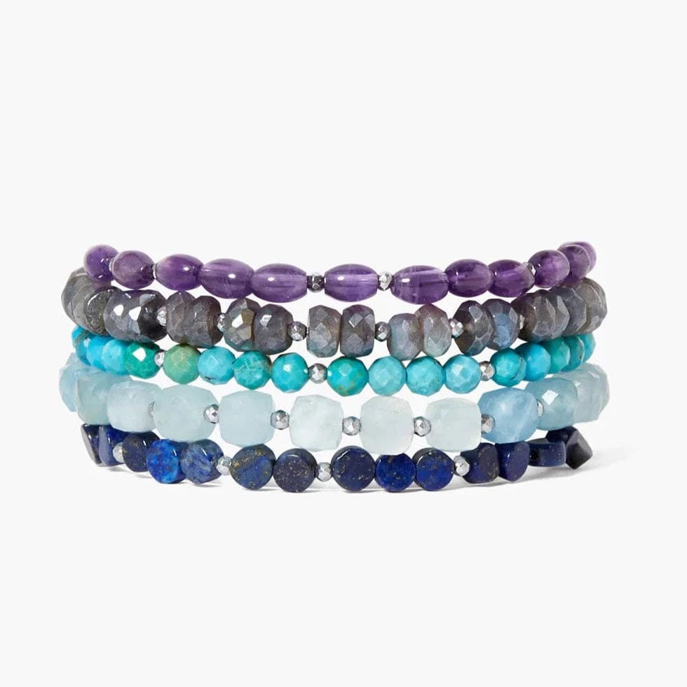 Ladies bracelets elegant looks-Keyes Naked Wrap Bracelet Purple Mix