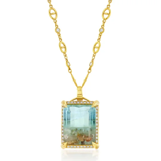 Ladies rings wedding accessories-Aquapool Looking Glass Necklace