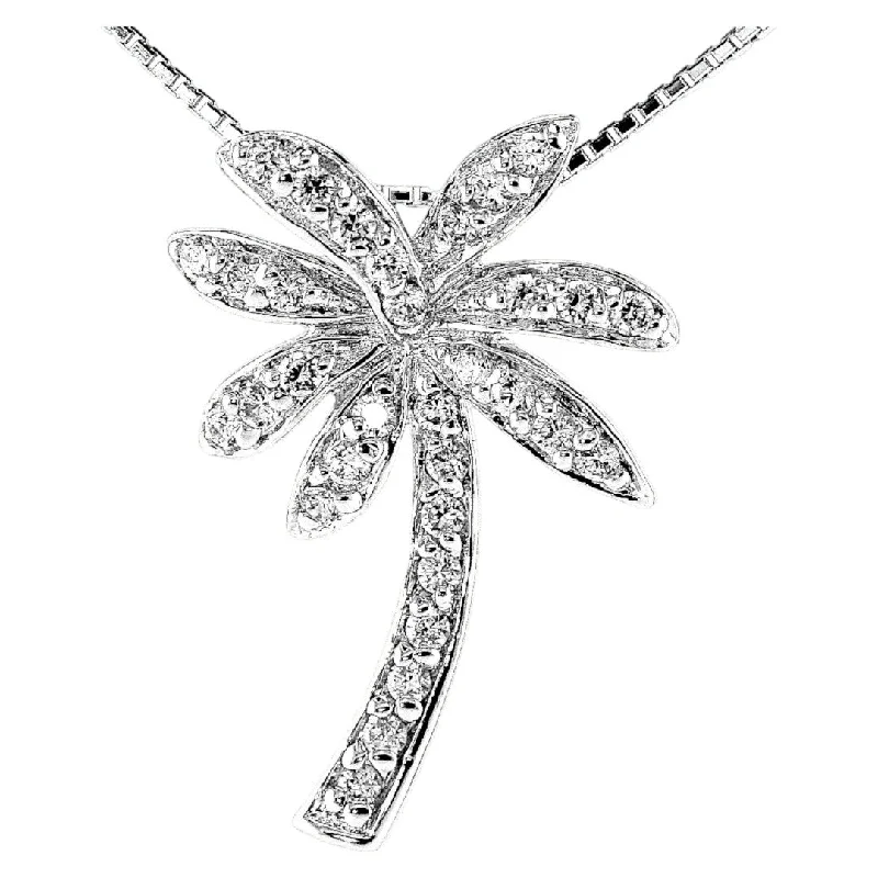 Ladies rings care tips-Gorgeous Tropical White Palm Tree Necklace