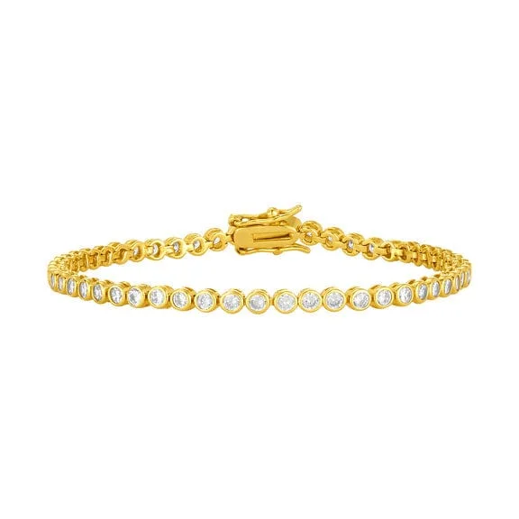 Ladies bracelets group designs-Adeline Gold Plated Tennis Bracelet