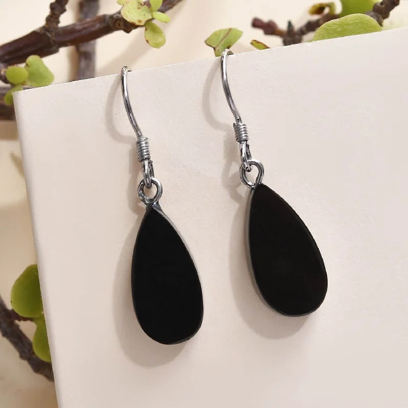 Ladies earrings customer reviews-Shungite Dangle Earrings