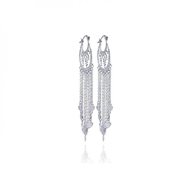 Ladies earrings collectible items-Silver 925 CZ Earrings Dangling Earrings - STE00192