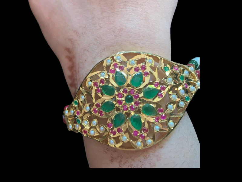 Ladies bracelets standout pieces-Jadau bracelet - ruby emerald   ( READY TO SHIP )