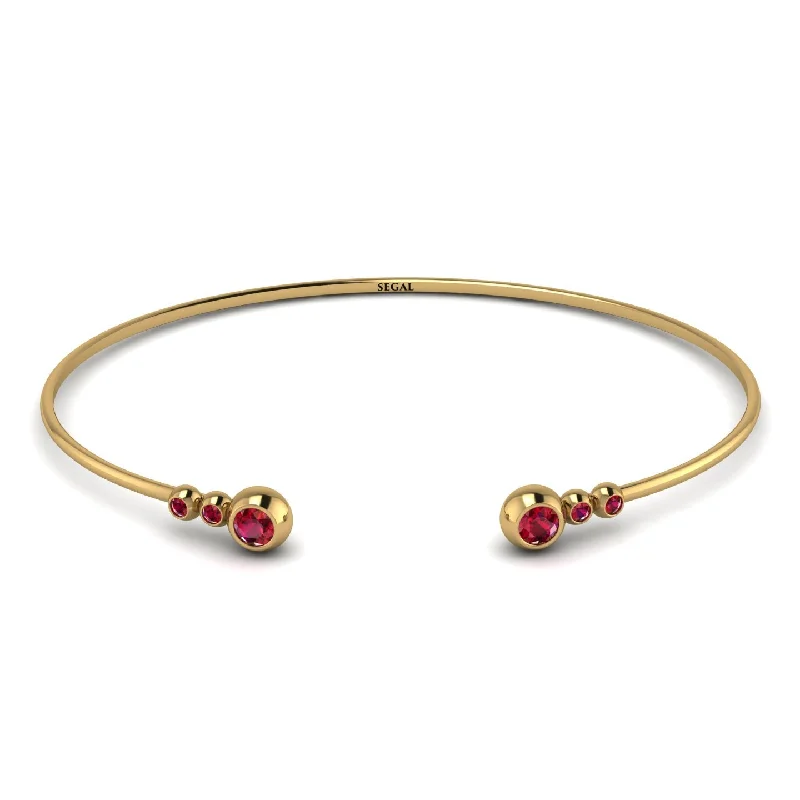 Ladies bracelets modern looks-Geometric Bezel Ruby Bracelet - Josie No. 55