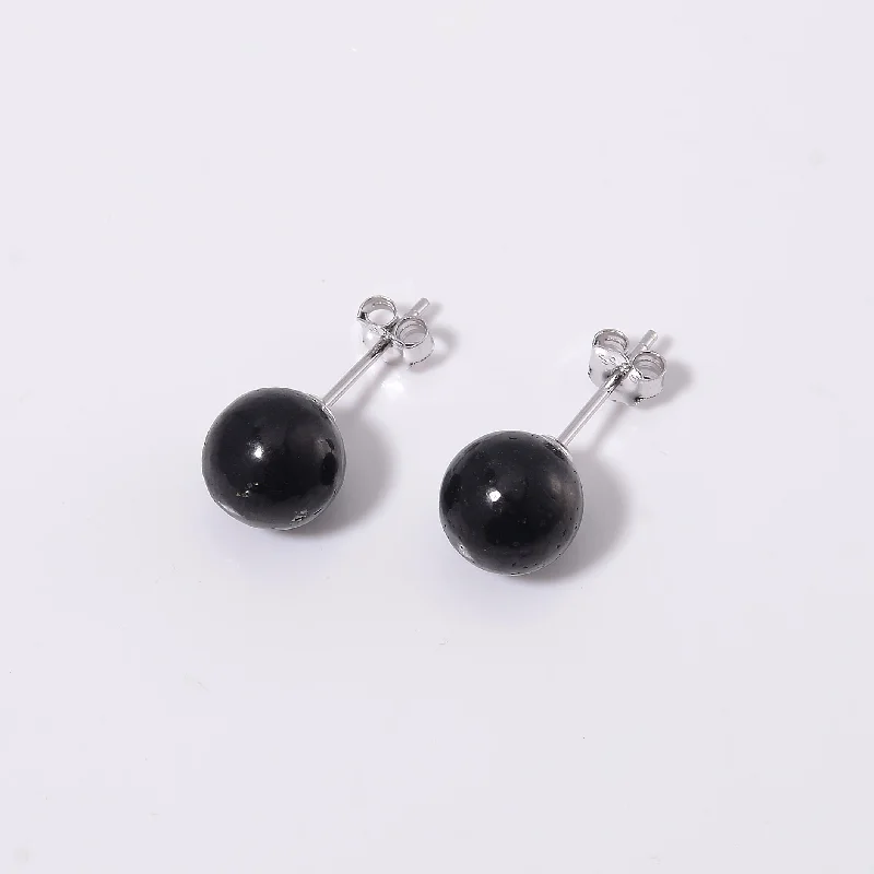 Ladies earrings vintage vibes-Shungite Stud Earrings