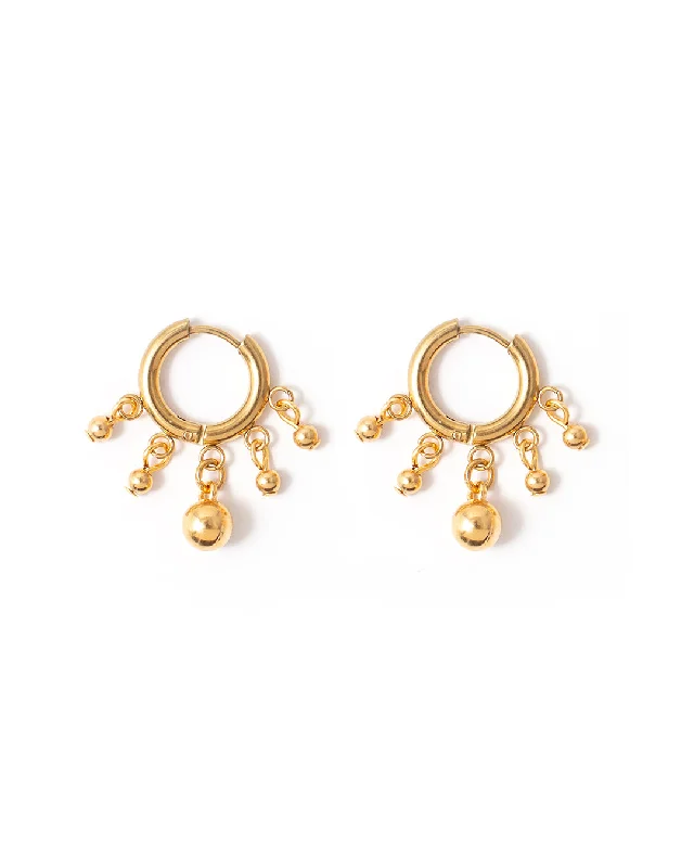 Ladies earrings floral accents-Lorno Gold Earrings