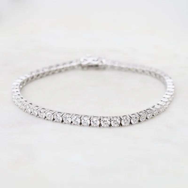 Ladies bracelets collectible items-3mm Moissanite Tennis Bracelet