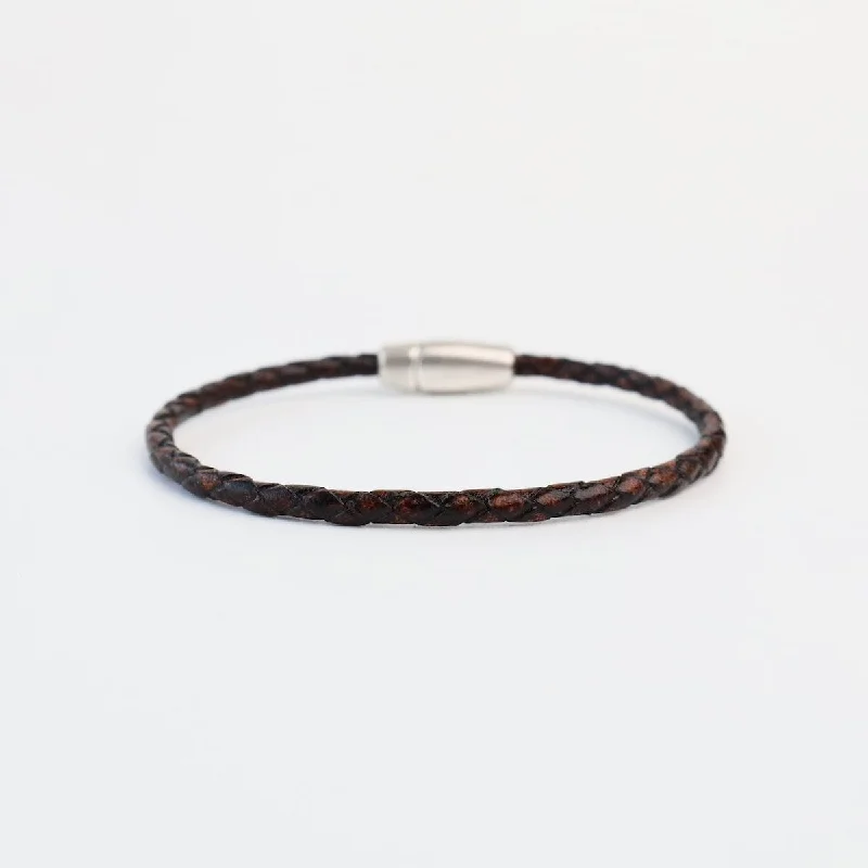 Ladies bracelets slim bands-Zoe Braided Brown Leather Bracelet